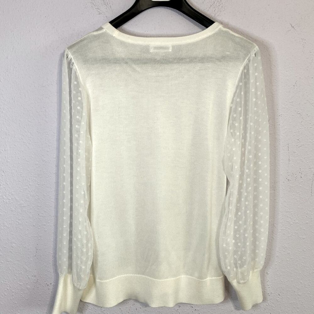 Calvin Klein Women Ivory Pullover Longsleeve Blouse Size M - Picture 4 of 6